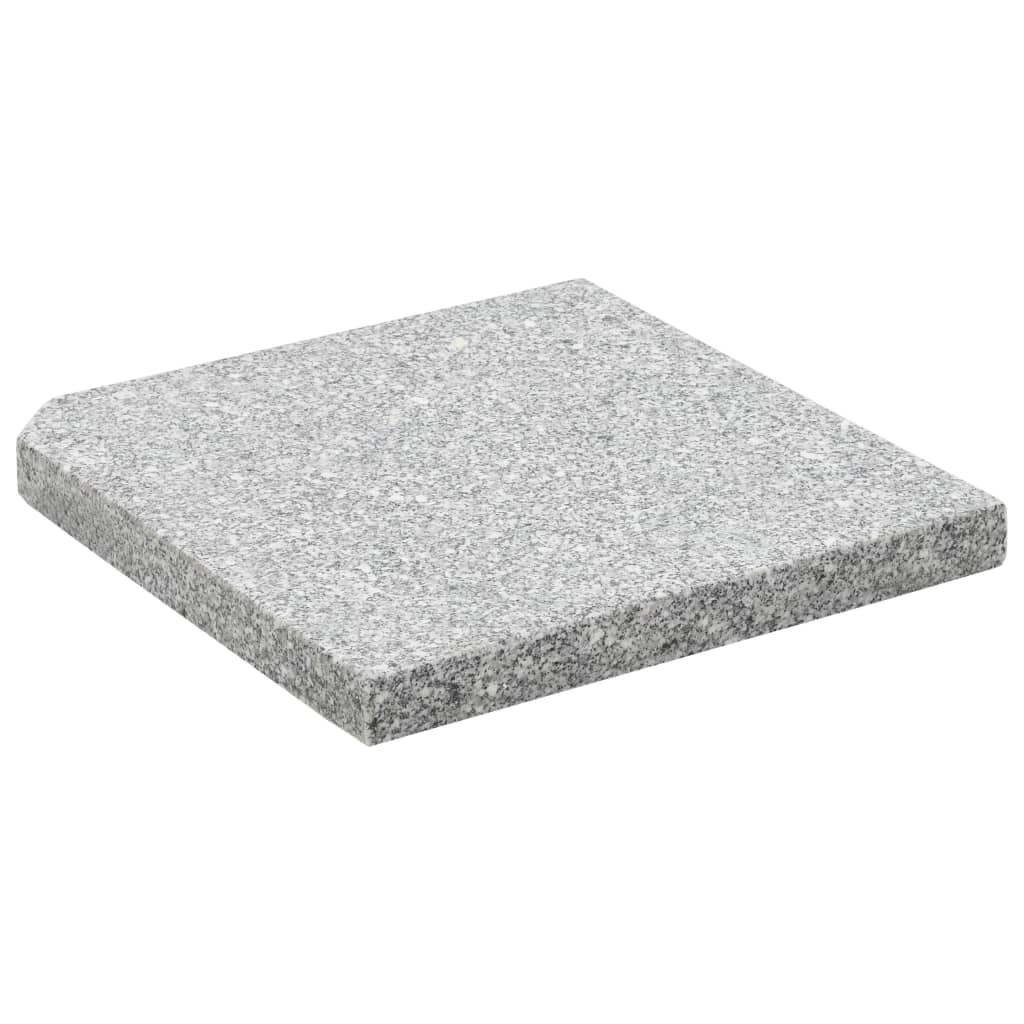 Placa de peso para sombrilla 4 uds granito gris cuadrada 100kg