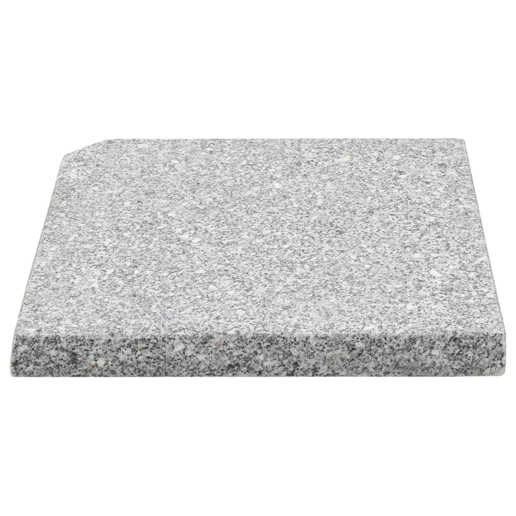 Placa de peso para sombrilla 4 uds granito gris cuadrada 100kg