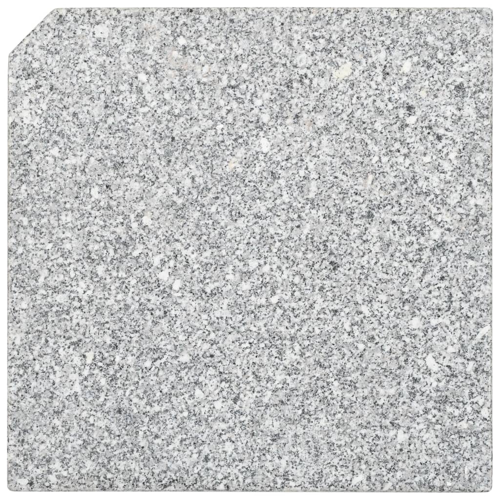 Placa de peso para sombrilla 4 uds granito gris cuadrada 100kg