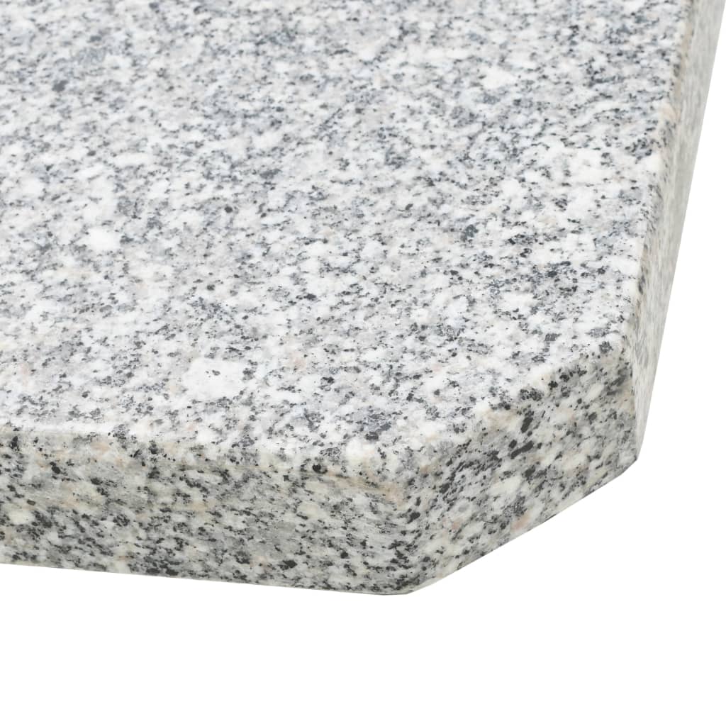 Placa de peso para sombrilla 4 uds granito gris cuadrada 100kg
