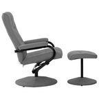 Sillón reclinable con reposapiés tela gris claro