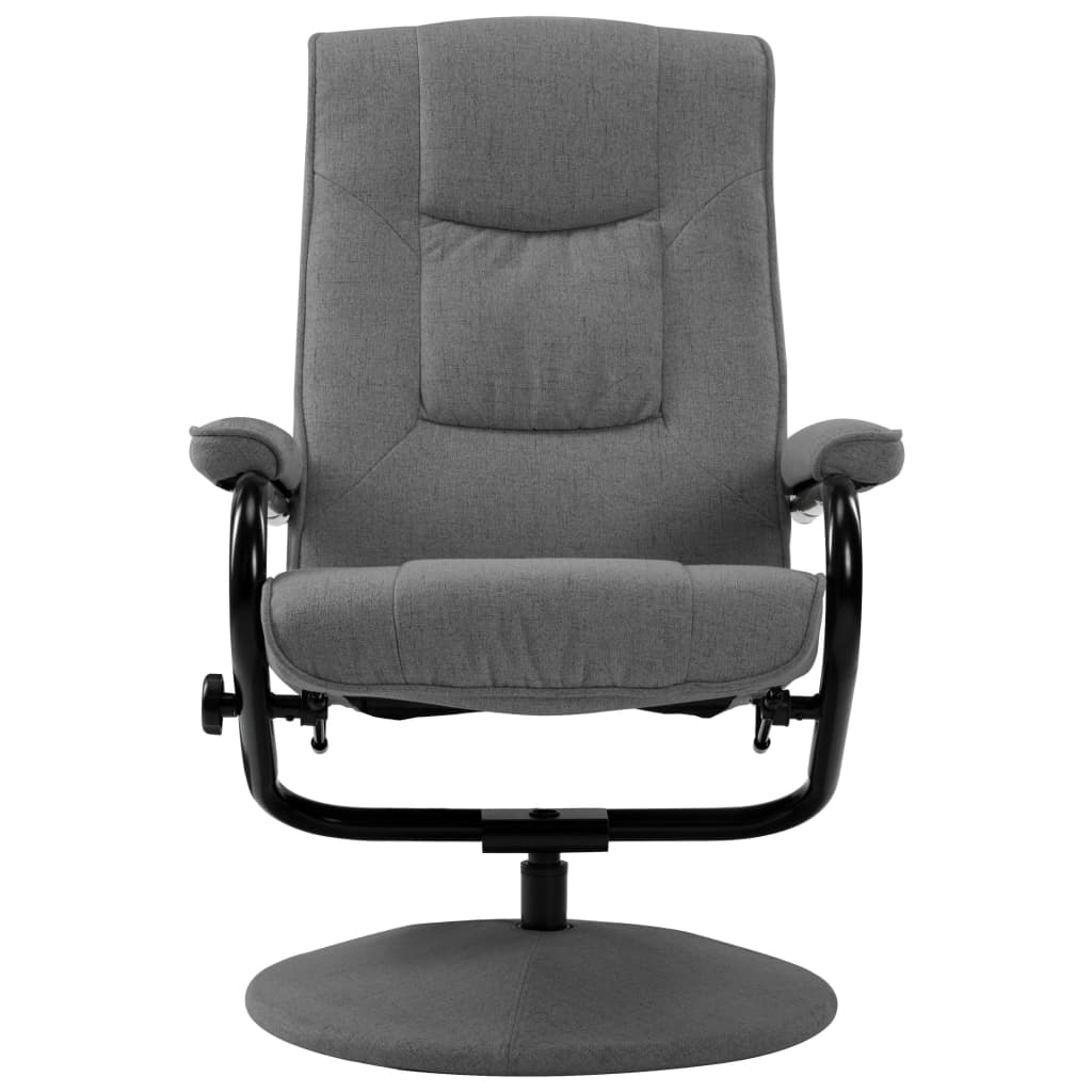 Sillón reclinable con reposapiés tela gris claro