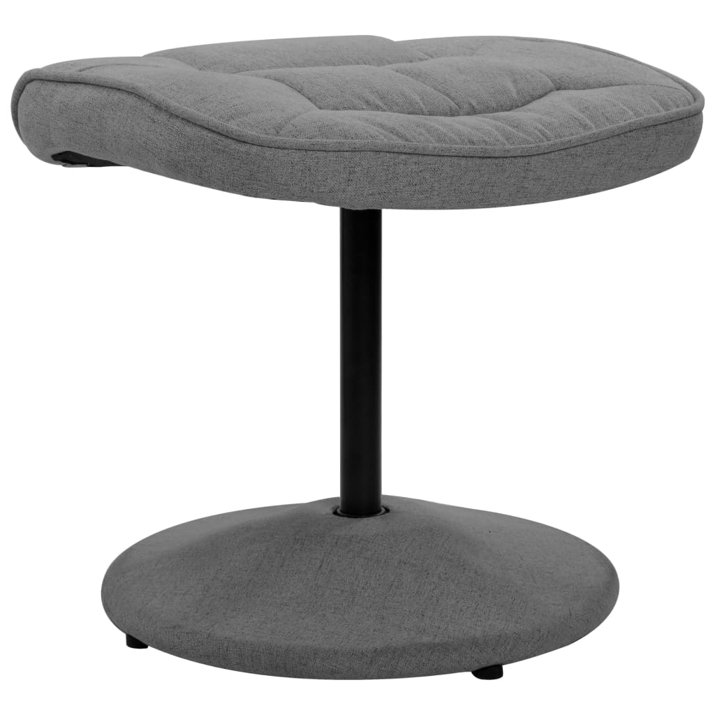 Sillón reclinable con reposapiés tela gris claro