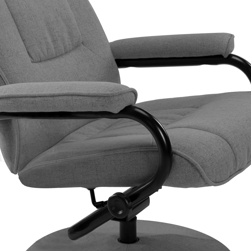 Sillón reclinable con reposapiés tela gris claro