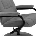Sillón reclinable con reposapiés tela gris claro