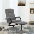 Sillón reclinable con reposapiés tela gris claro