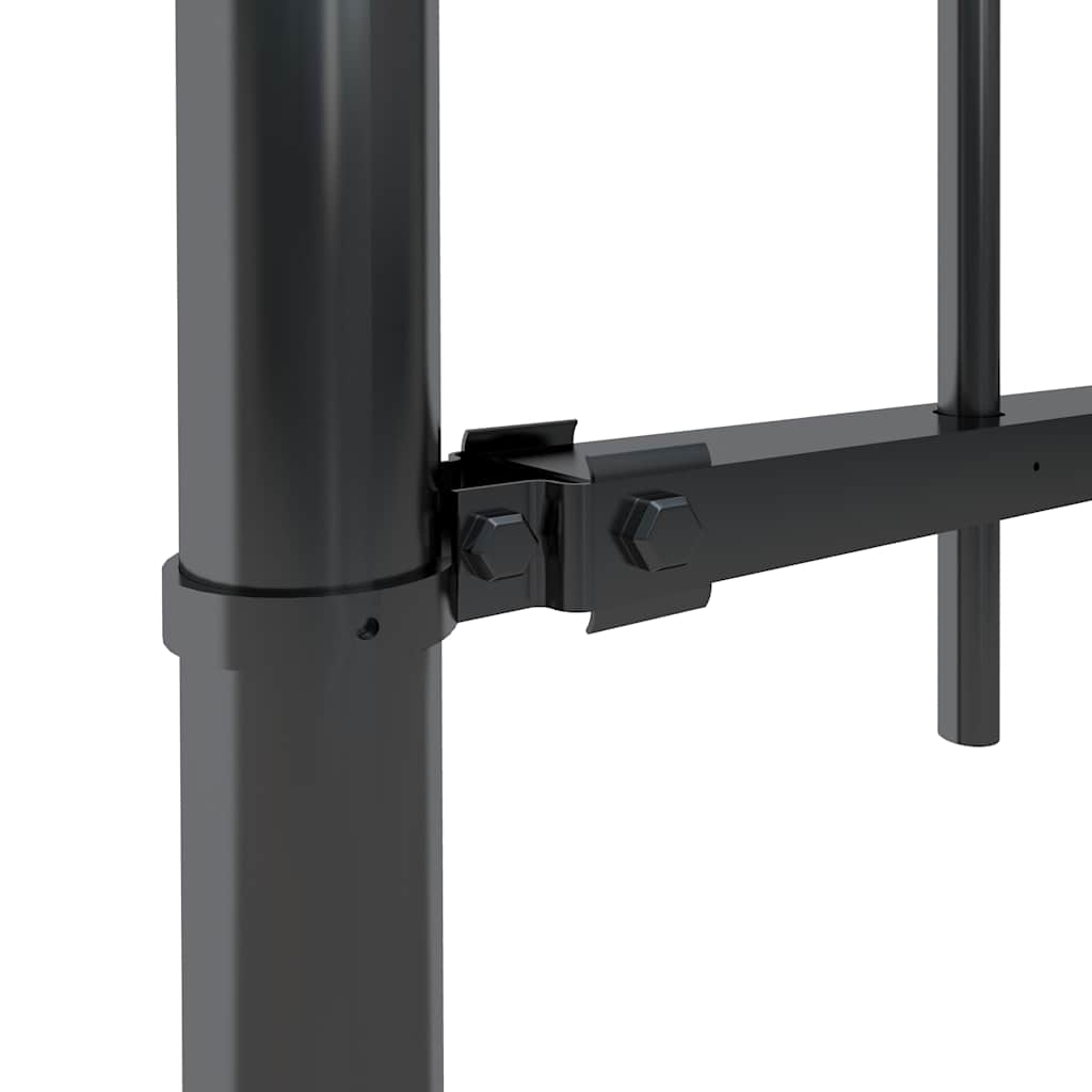 Valla de jardín BOXTEL con aro superior de acero, 181 x 100 cm, negro