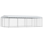Perrera de exterior con techo 7,6x3,8x2,3 m