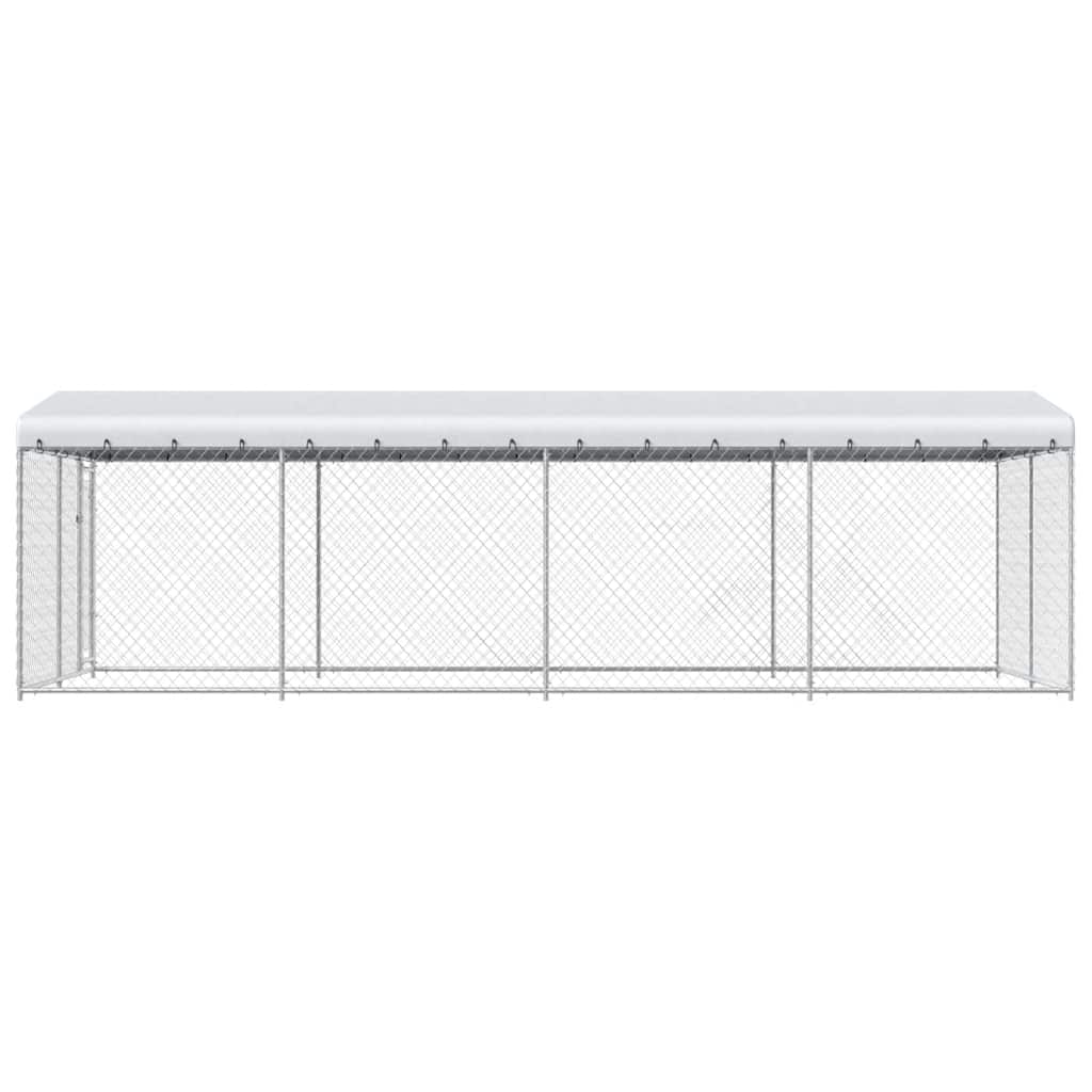 Perrera de exterior con techo 7,6x3,8x2,3 m