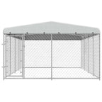 Perrera de exterior con techo 7,6x3,8x2,3 m