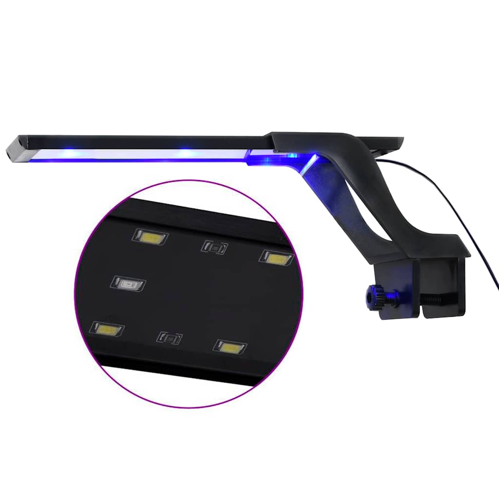 Luz LED para acuario con abrazadera azul y blanco 25-45 cm