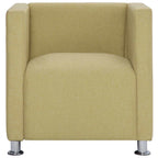 Sillón en forma de cubo de tela verde
