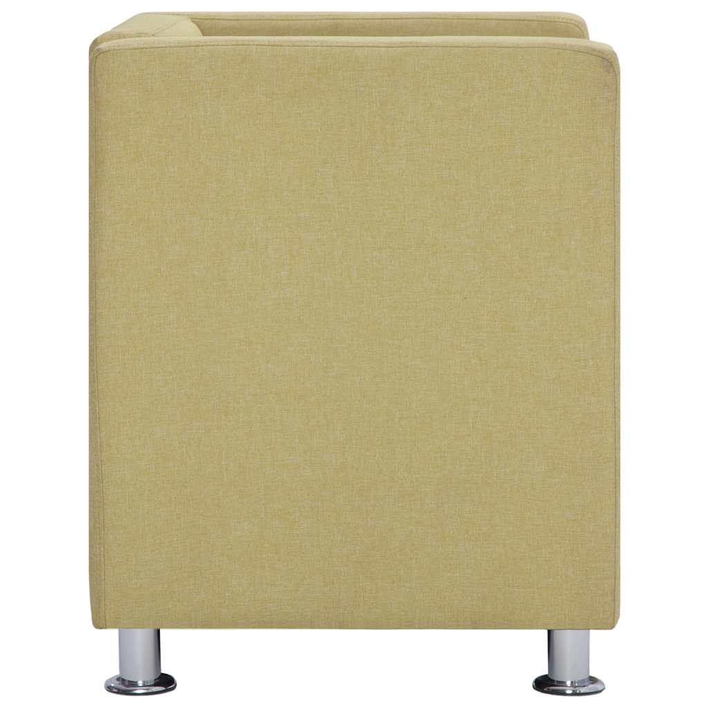 Sillón en forma de cubo de tela verde