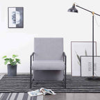 Sillón con patas cromadas cuero sintético blanco