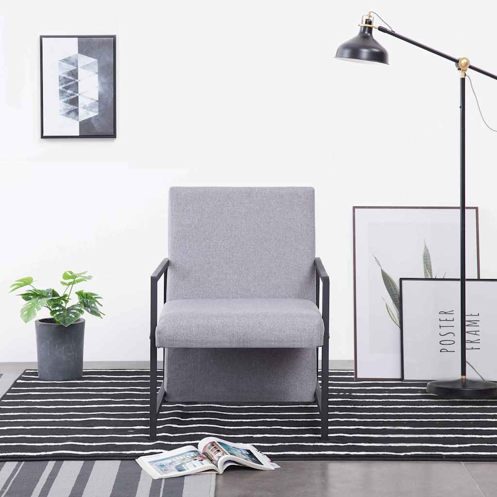 Sillón con patas cromadas cuero sintético blanco