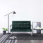 2-seater sofa with chrome armrest and dark gray velvet