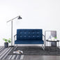 2-seater sofa with chrome armrest and dark gray velvet