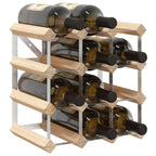 Botellero para 12 botellas de madera maciza de pino