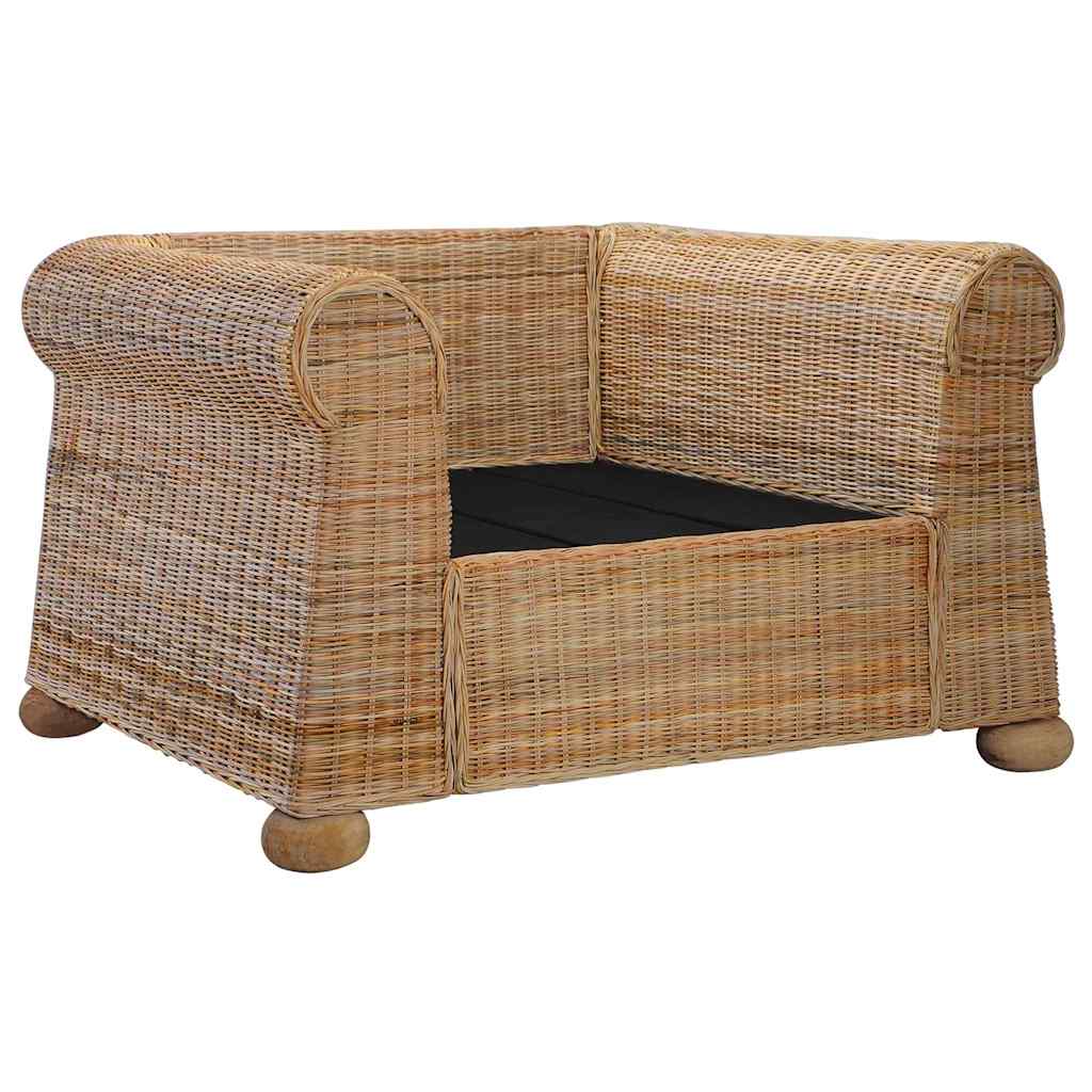 Sillón con cojines ratán natural