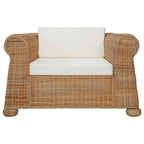 Sillón con cojines ratán natural
