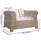 Sillón con cojines ratán natural