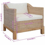 Sillón con cojines ratán natural
