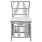 Sillas de comedor con cojines 2 unidades ratán natural gris
