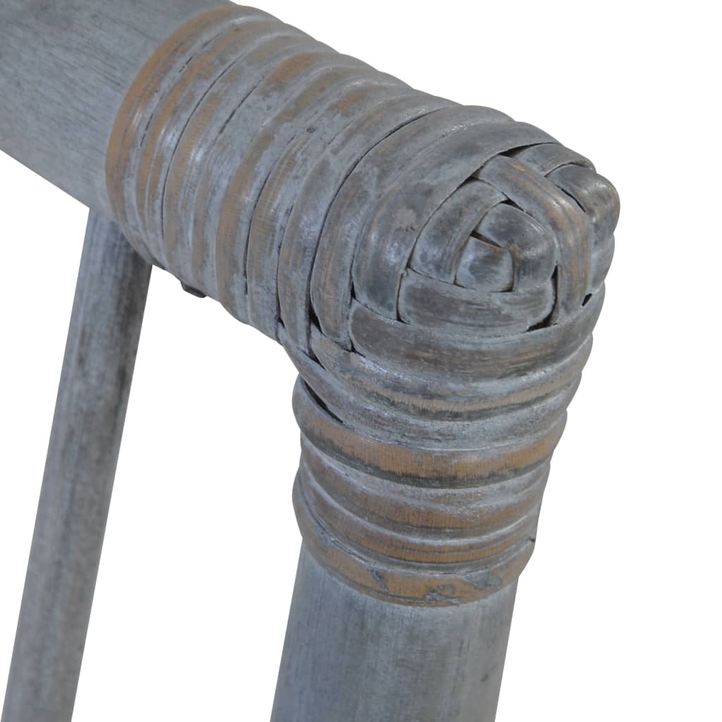 Sillas de comedor con cojines 2 unidades ratán natural gris