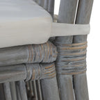 Sillas de comedor con cojines 2 unidades ratán natural gris