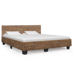 Estructura de cama de ratán natural gris 160x200 cm