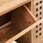 Zapatero de madera maciza de nogal 94x20x38 cm