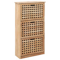 Zapatero de madera maciza de nogal 55x20x104 cm
