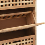 Zapatero de madera maciza de nogal 55x20x104 cm