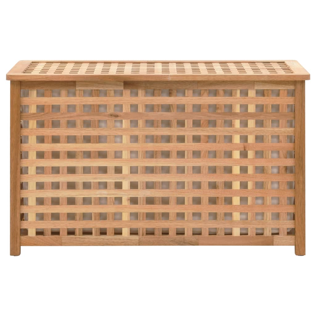 Baúl para la ropa sucia madera maciza nogal 77,5x37,5x46,5 cm