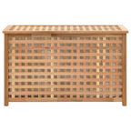 Baúl para la ropa sucia madera maciza nogal 77,5x37,5x46,5 cm