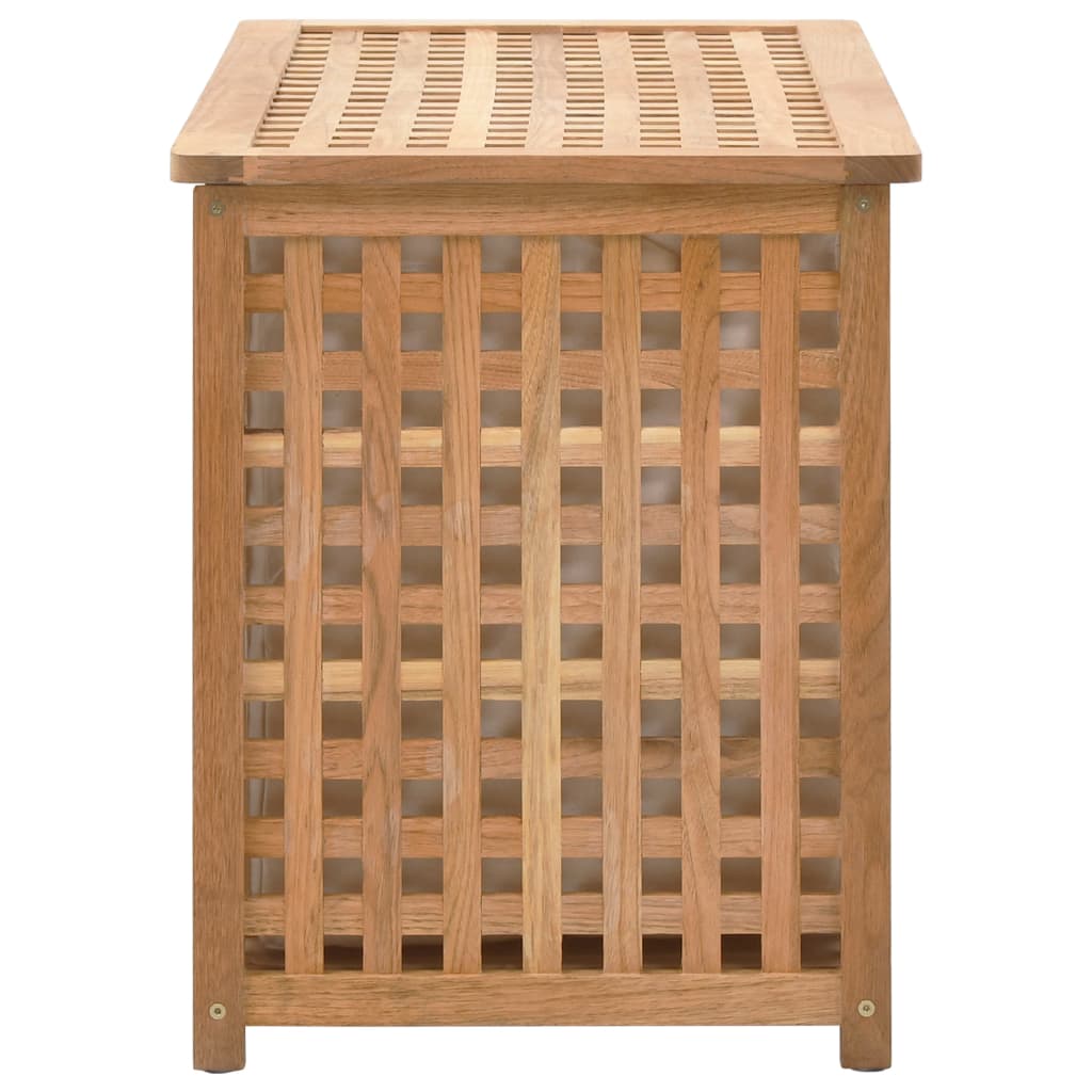 Baúl para la ropa sucia madera maciza nogal 77,5x37,5x46,5 cm