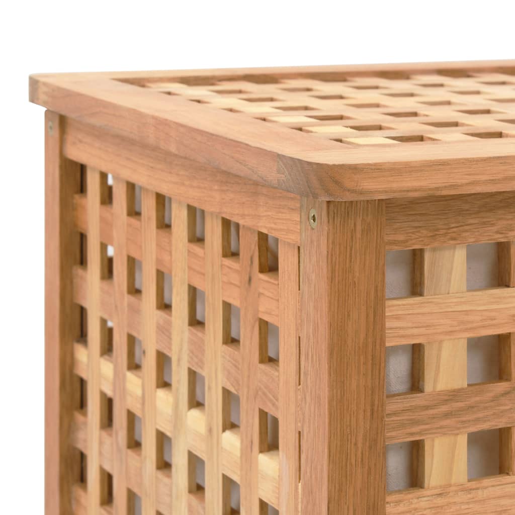 Baúl para la ropa sucia madera maciza nogal 77,5x37,5x46,5 cm
