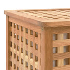 Baúl para la ropa sucia madera maciza nogal 77,5x37,5x46,5 cm
