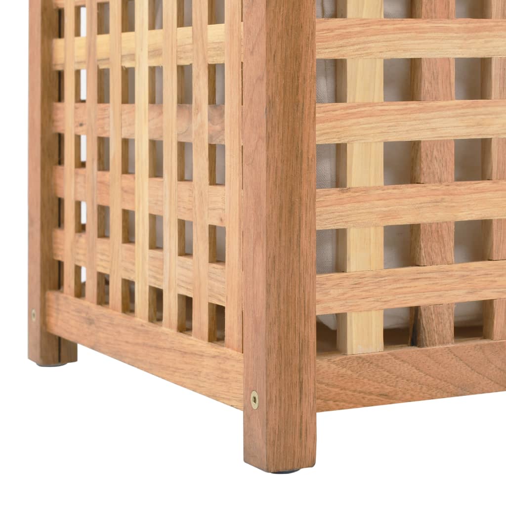 Baúl para la ropa sucia madera maciza nogal 77,5x37,5x46,5 cm