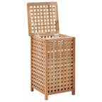 Cesto para ropa sucia madera maciza de nogal 39x39x65 cm