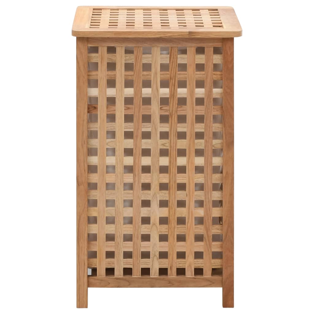 Cesto para ropa sucia madera maciza de nogal 39x39x65 cm