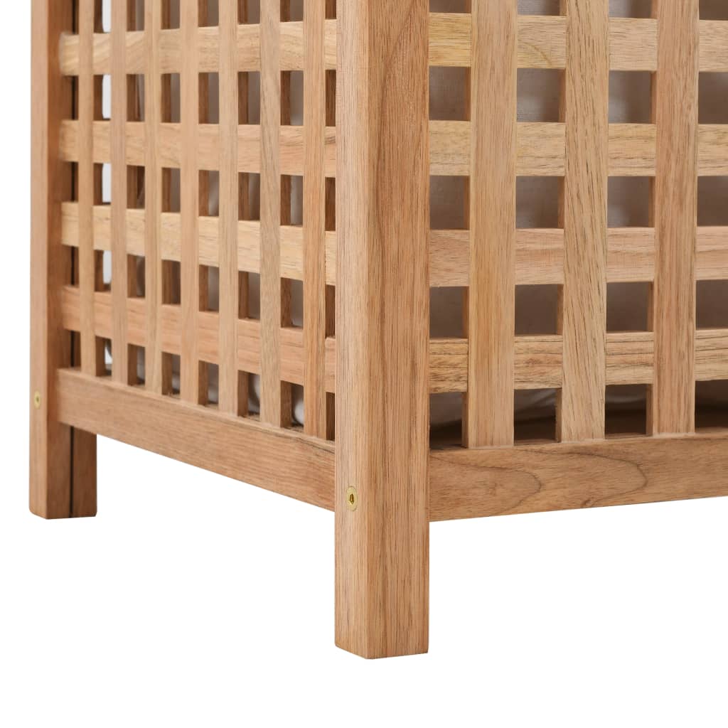 Cesto para ropa sucia madera maciza de nogal 39x39x65 cm