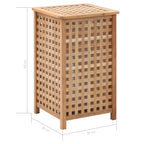 Cesto para ropa sucia madera maciza de nogal 39x39x65 cm