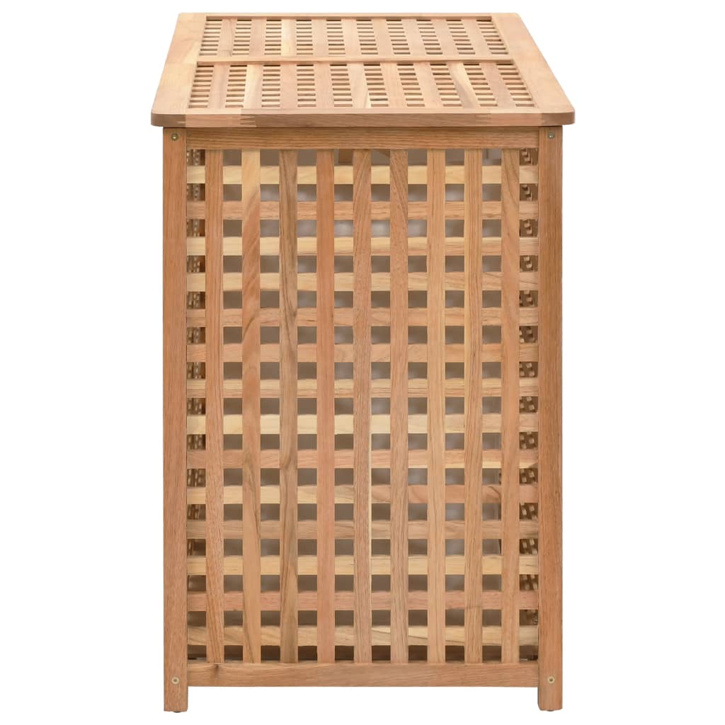Cesto para la ropa sucia madera maciza de nogal 87,5x46x67 cm