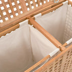 Cesto para la ropa sucia madera maciza de nogal 87,5x46x67 cm