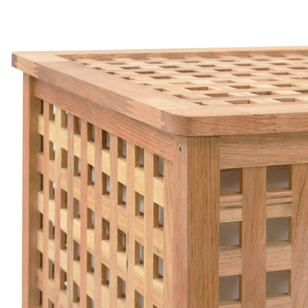 Cesto para la ropa sucia madera maciza de nogal 87,5x46x67 cm
