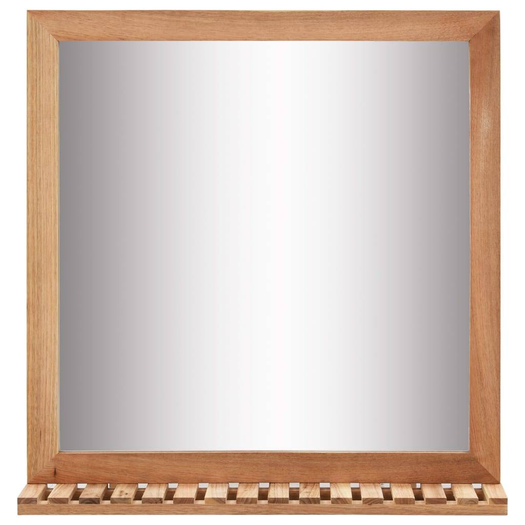 Espejo de cuarto de baño madera maciza de nogal 60x12x62 cm