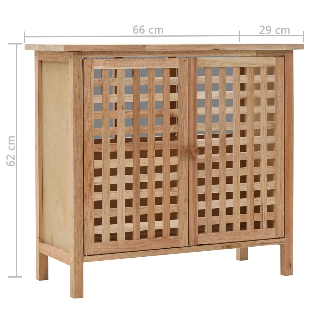 Mueble de lavabo con espejo de madera maciza de nogal