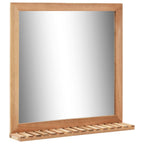 Mueble de lavabo con espejo de madera maciza de nogal
