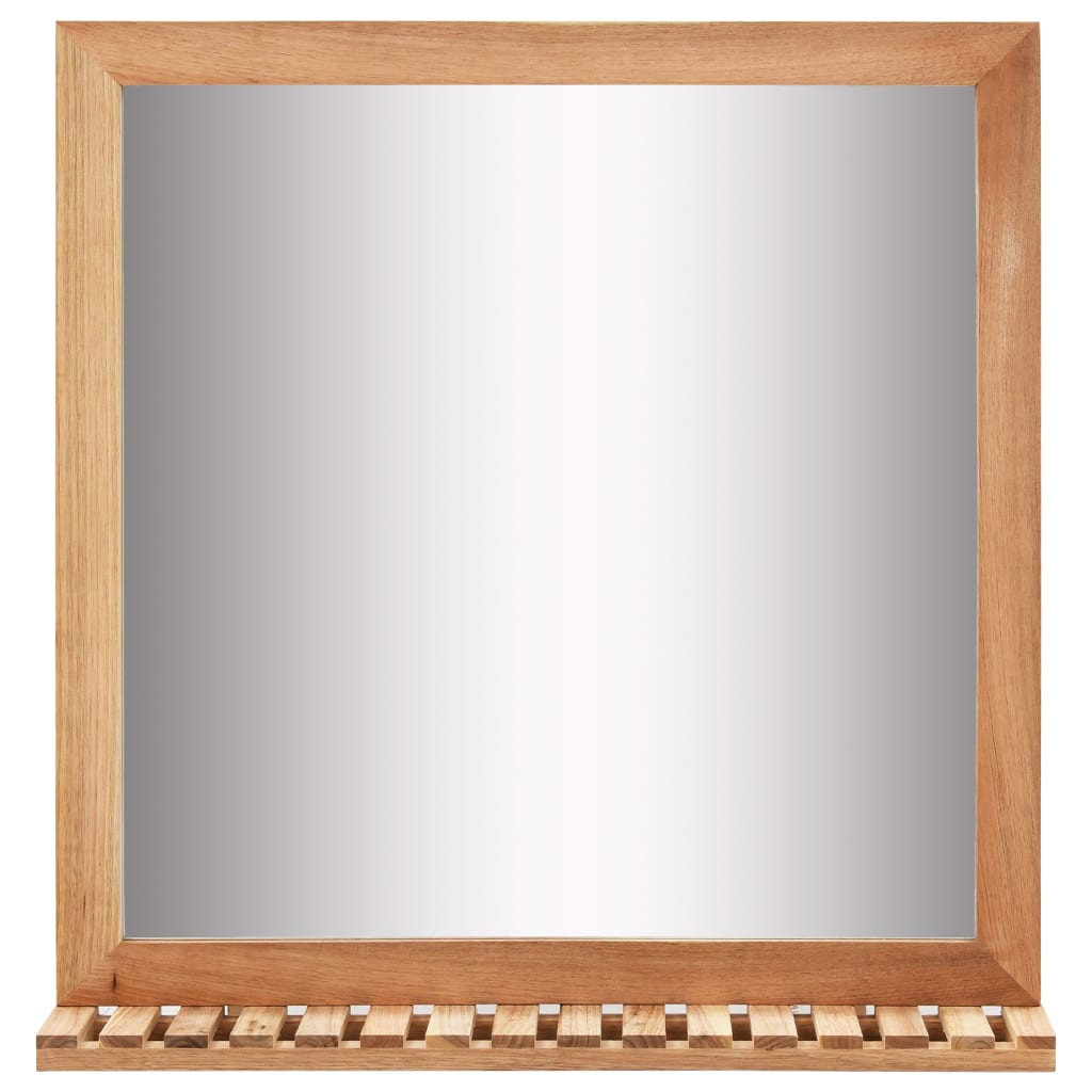 Mueble de lavabo con espejo de madera maciza de nogal